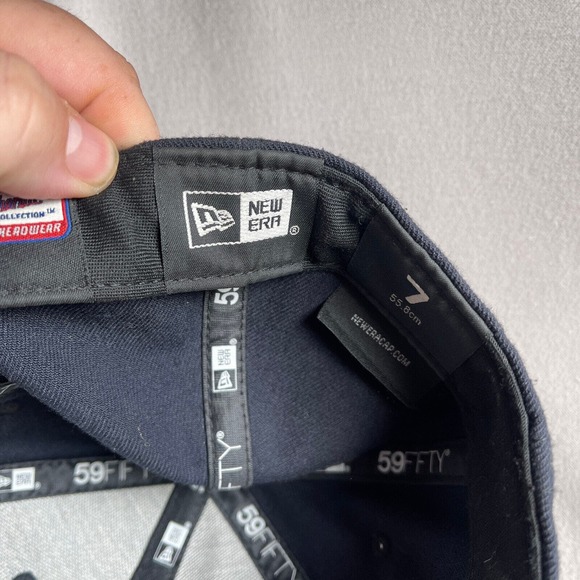 Boston Red Sox Hat Mens Fitted 7 Blue New Era Baseball‎ Cap MLB Embroidered - Picture 9 of 13